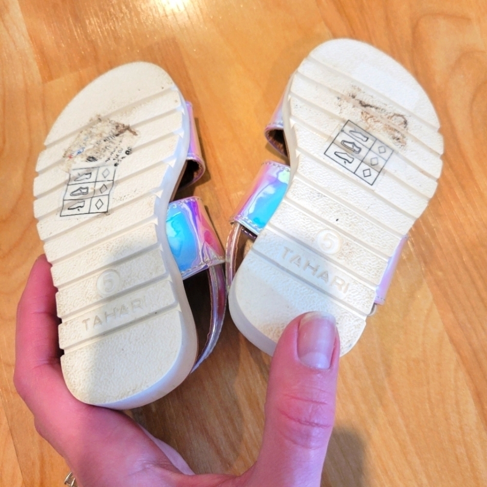 Tahari Iridescent Multicolor Sandals Baby Girl Size 5 - Picture 9 of 11